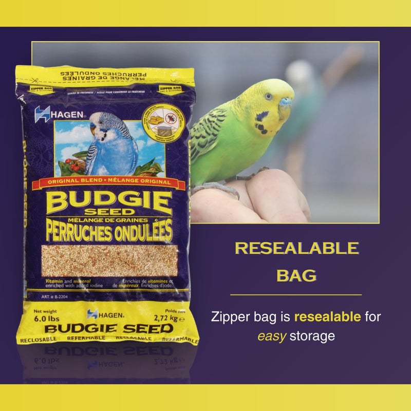 Hagen Parakeet/Budgie Staple VME Seed - Premium Blend, Nutritionally Balanced, Fortified with Vitamins & Minerals, Dust-Free Mix for Budgies, 6 lb Bag - Image 4